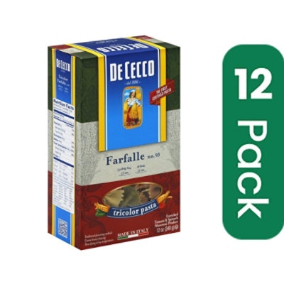 De Cecco Pasta Farfalle Tricolor 13.25 oz (Pack Of 12)