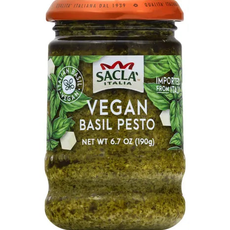 SACLA (Pack of 18) Sacla Pesto Basil No Cheese Pasta Sauce 6.7 Oz