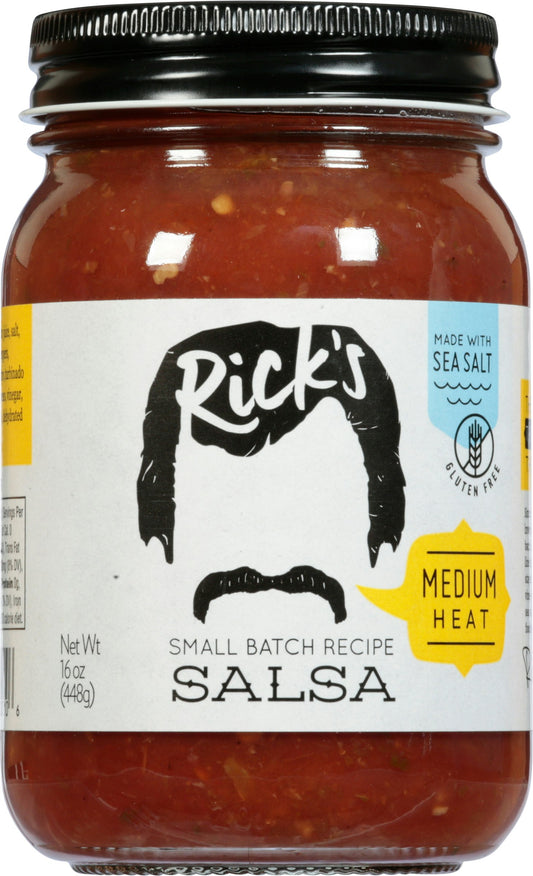 Ricks Salsa Salsa Medium Small Batch Recipe 15.5 Oz (Pack of 12)