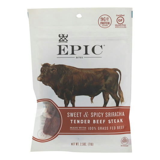 EPIC Bites Steak Beef with Cranberry & Sriracha Gluten Free - 2.5 oz (Pack of 8)