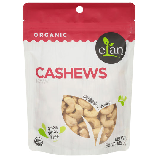 Elan Cashews Raw Organic 6.5 Oz Pack of 8