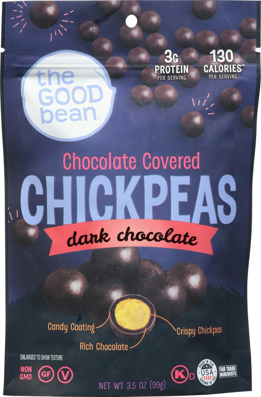 The Good Bean Chickpeas Drk Choc - 3.5 Oz (Pack of 4)