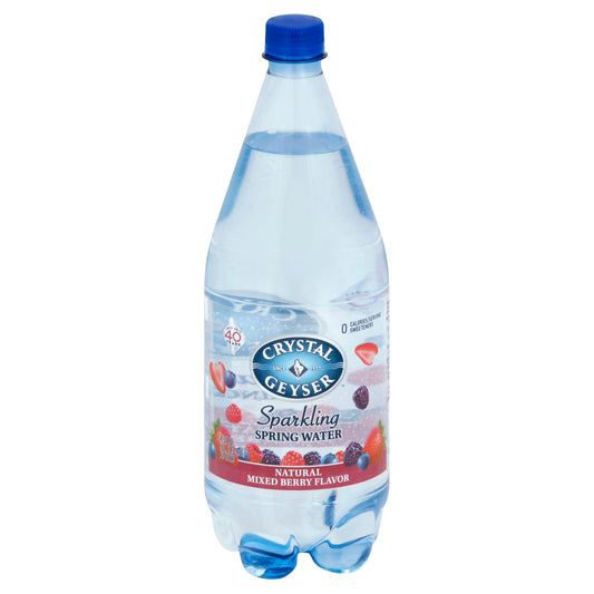 Crystal Geyser Spring Water Sparkling Mixed Berry - 1.25 Liter (Pack of 12)