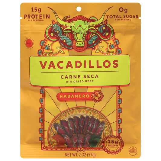 Vacadillos Jerky Carne Seca Habanero 2 oz (Pack of 8)
