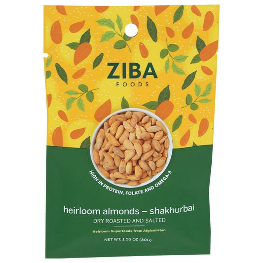Ziba Foods Shakhurbai Roasted Salted Heirloom Almonds - 1.06 Ounce (Pack of 12)