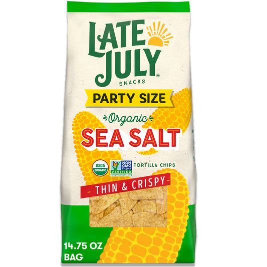Late July Chip Tortilla Sea Salt Party Size 14.75 Oz (Pack of 9)