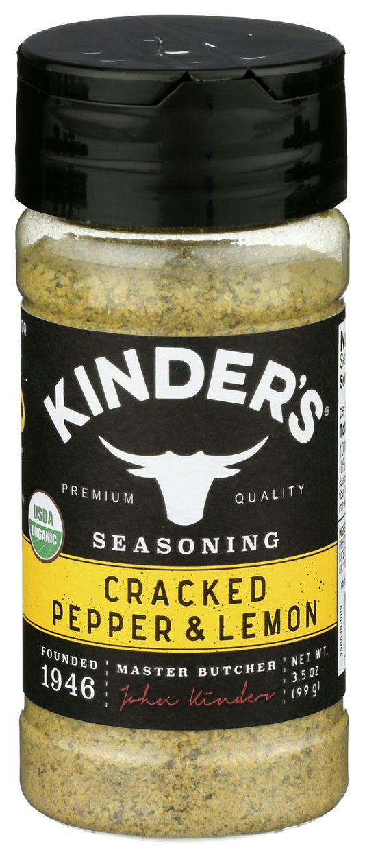 Kinders Organic Cracked Pepper and Lemon Seasoning 3.5 Oz Pack of 8
