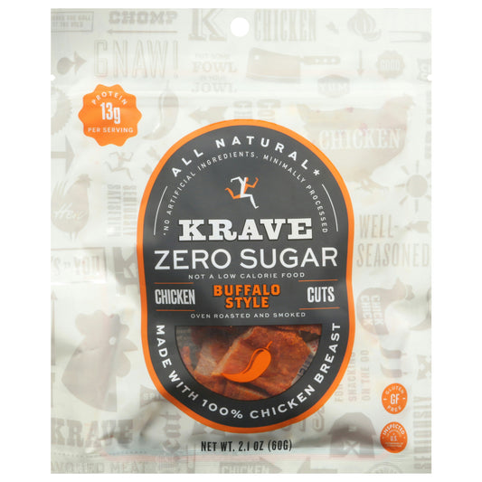 Krave Jerky Buffalo Zero Sugar 2.1 oz (Pack of 8)