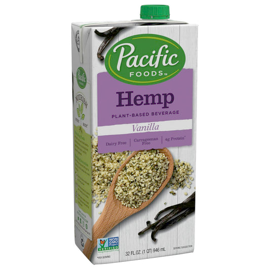 Pacific Foods Hemp Milk Vanilla 32 FO (Pack of 12)