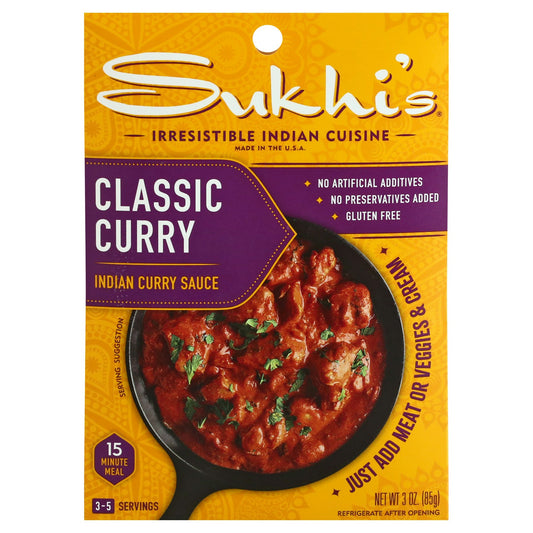 Sukhis Sauce Curry Classic 3 Oz (Pack of 6)