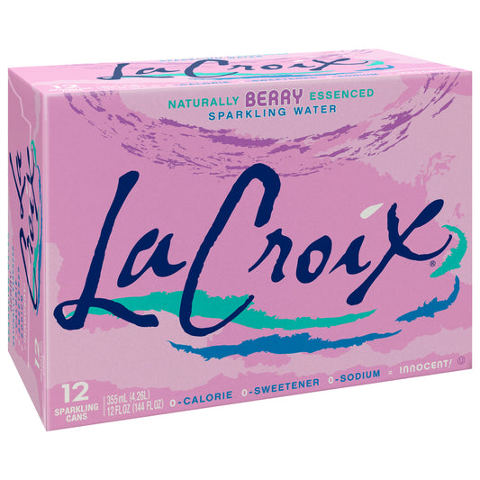 La Croix Water Sparkling Berry 12Pack 12Z 144 Fl Oz (Pack of 2)