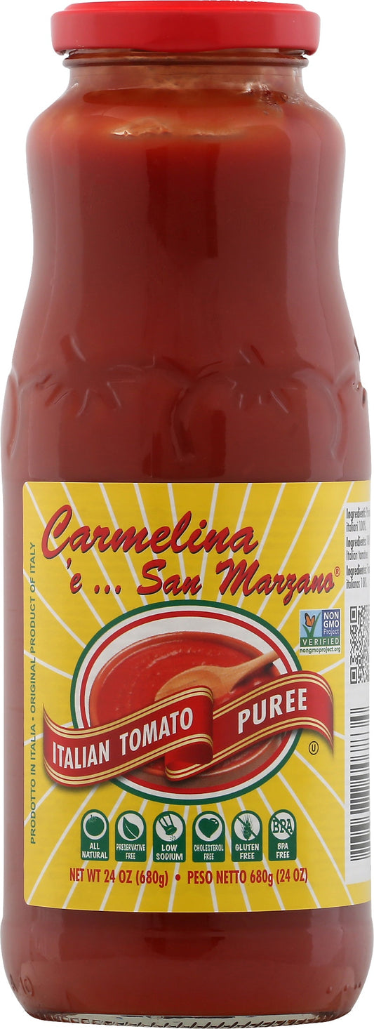 Carmelina E San Marzano Tomato Italian Puree 24.28 Oz (Pack of 12)