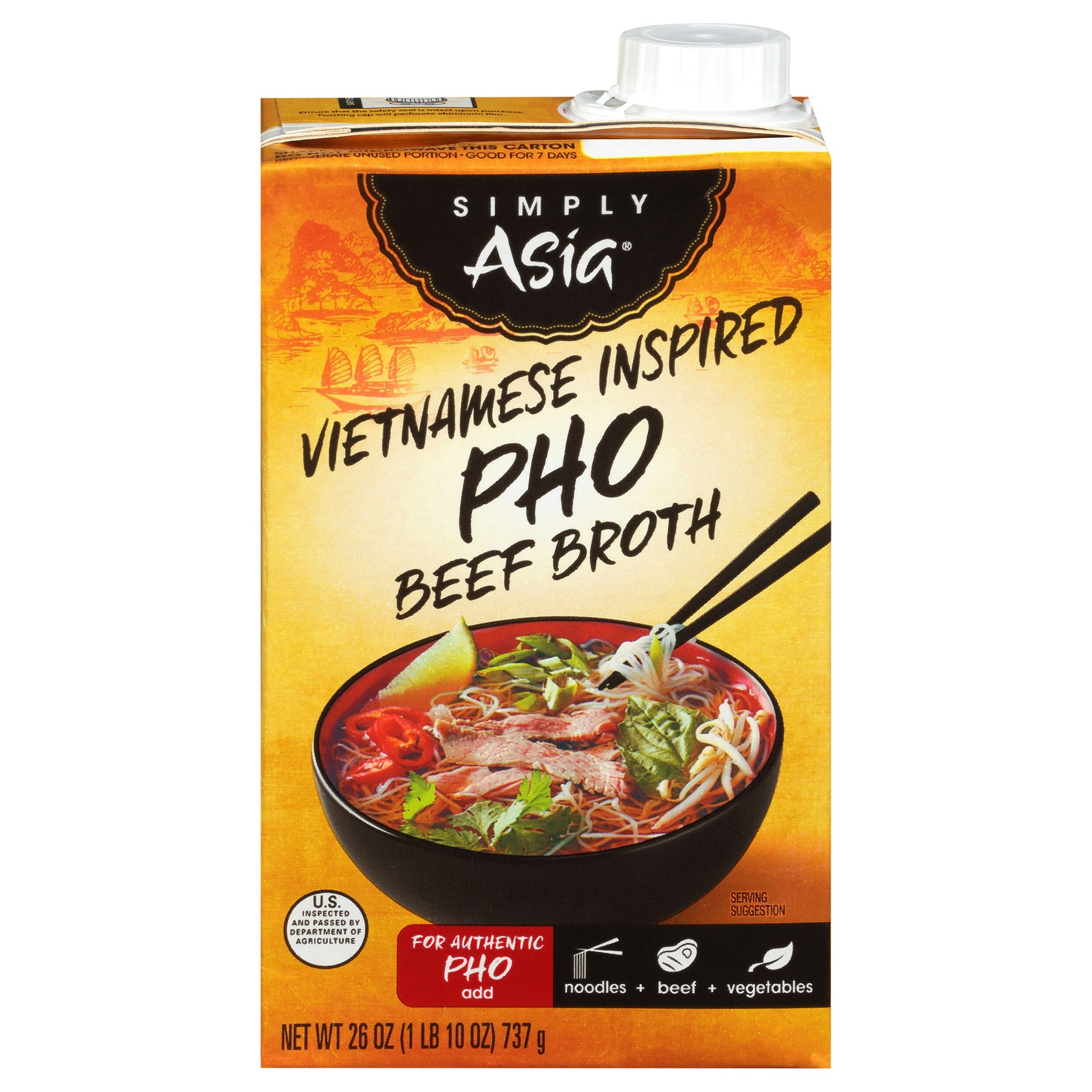 Simply Asia Broth Vietanmese Pho Beef 26 oz (Pack of 6)