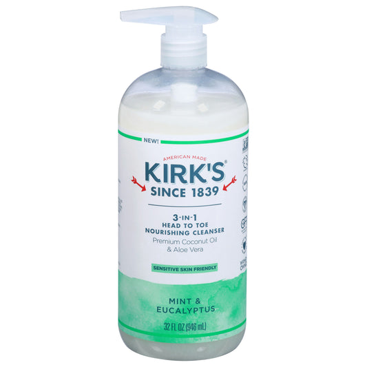 Kirks Cleanser 3 In 1 Mint Eucalyptus 32 fl oz (Pack of 6)