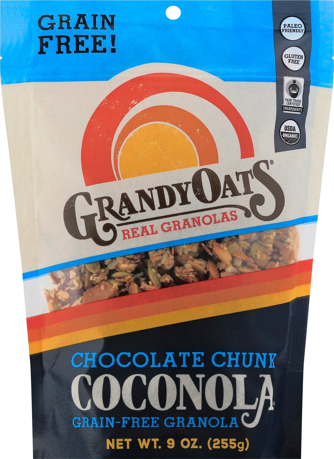 Grandy Oats Coconola Dark Chocolate Organic 9 Oz (Pack of 6)