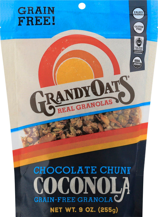Grandy Oats Coconola Dark Chocolate Organic 9 Oz (Pack of 6)
