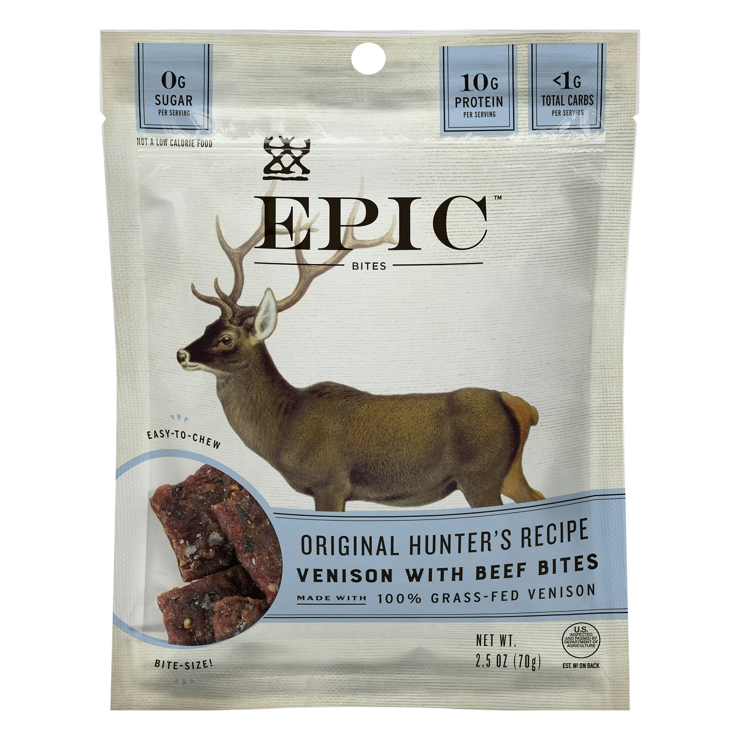 Epic Jerky Venison Bites 2.5 oz (Pack of 8)