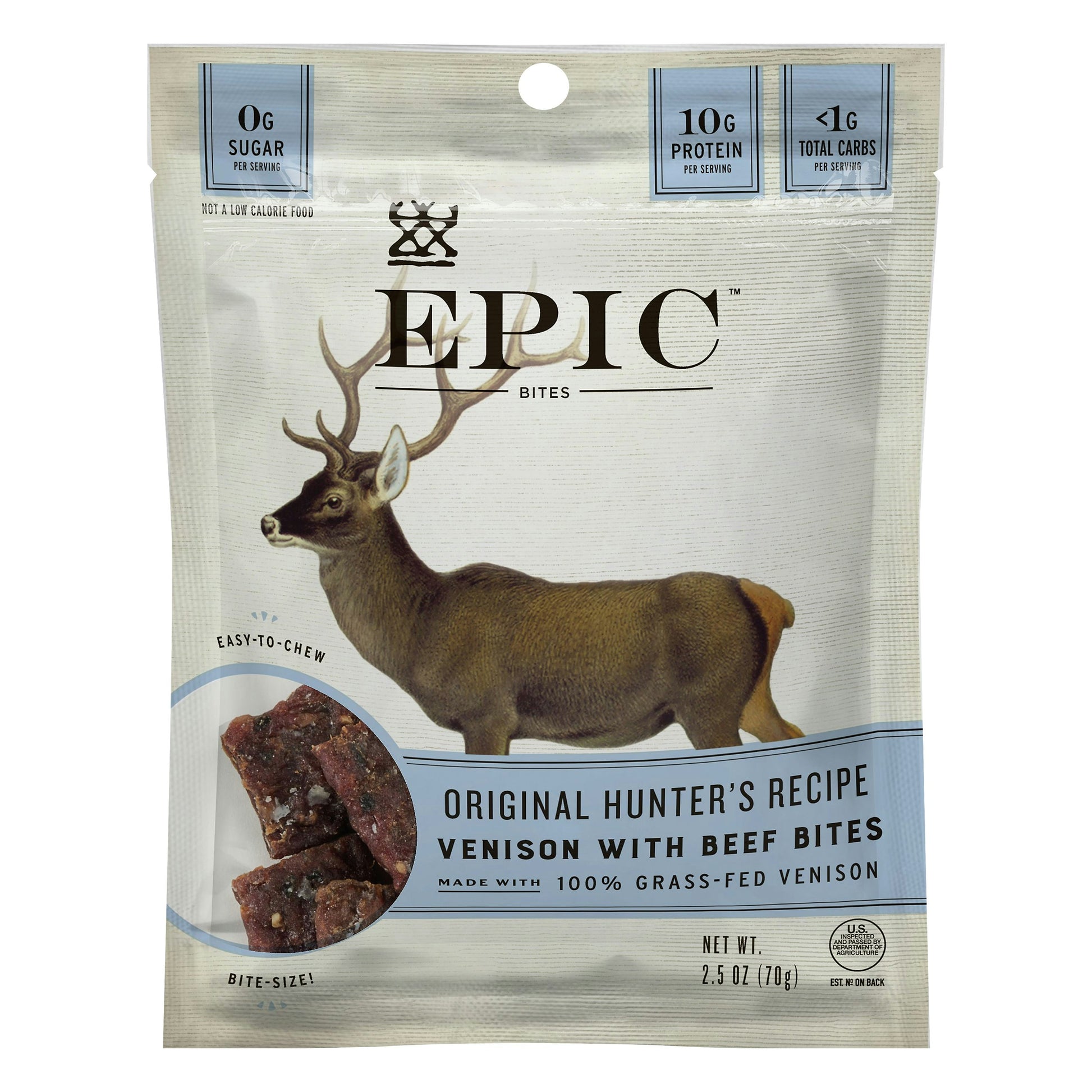 Epic Jerky Venison Bites 2.5 oz (Pack of 8)