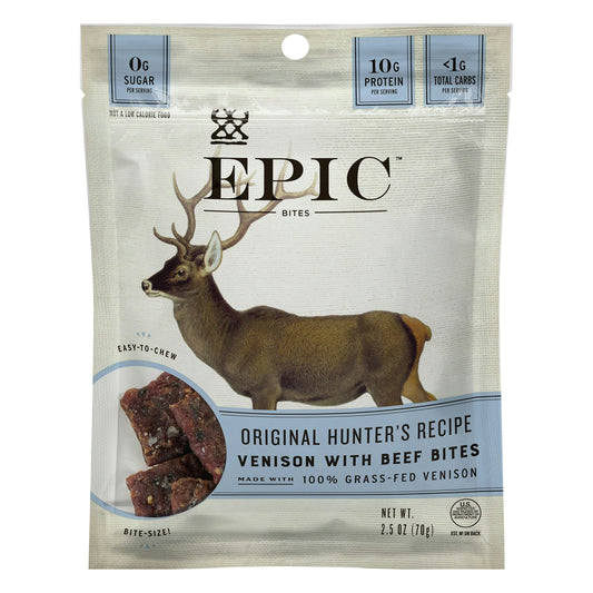 Epic Jerky Venison Bites 2.5 oz (Pack of 8)