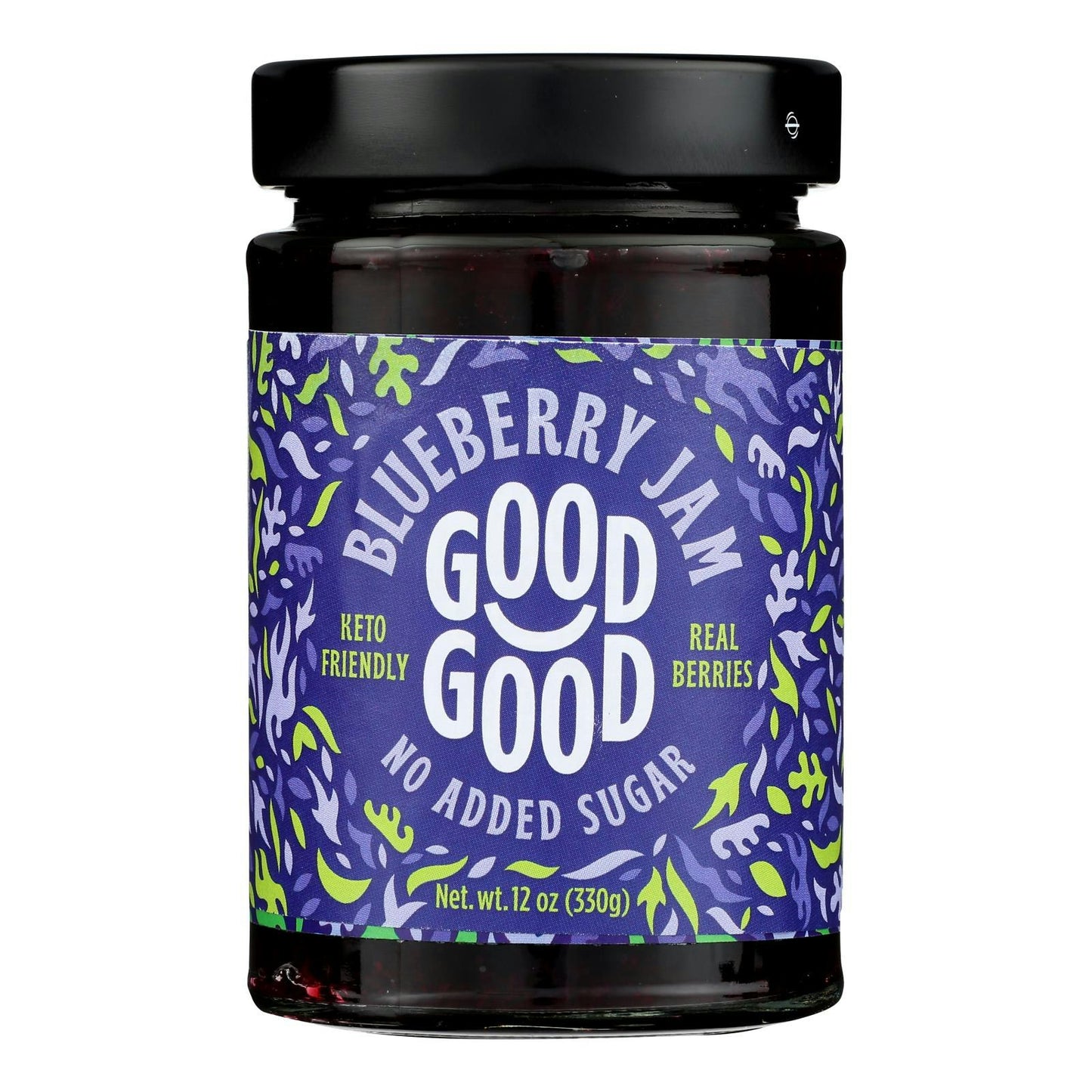 Good Good - Jam Blueberry No Sugar 12 oz (Pack of 6)