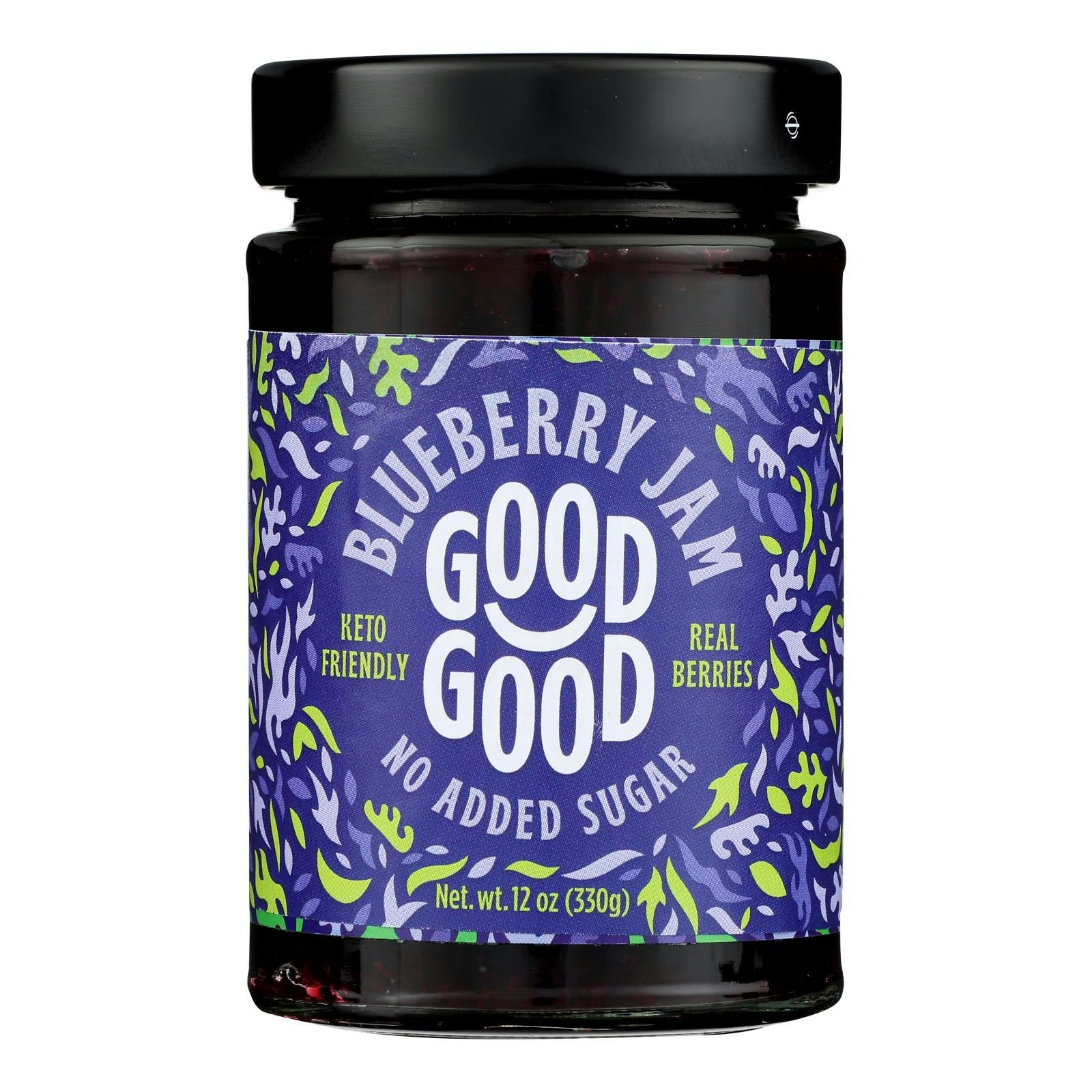 Good Good - Jam Blueberry No Sugar 12 oz (Pack of 6)