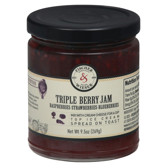 Fischer & Wieser Preserves Triple Berry 9.5 Oz Pack of 6