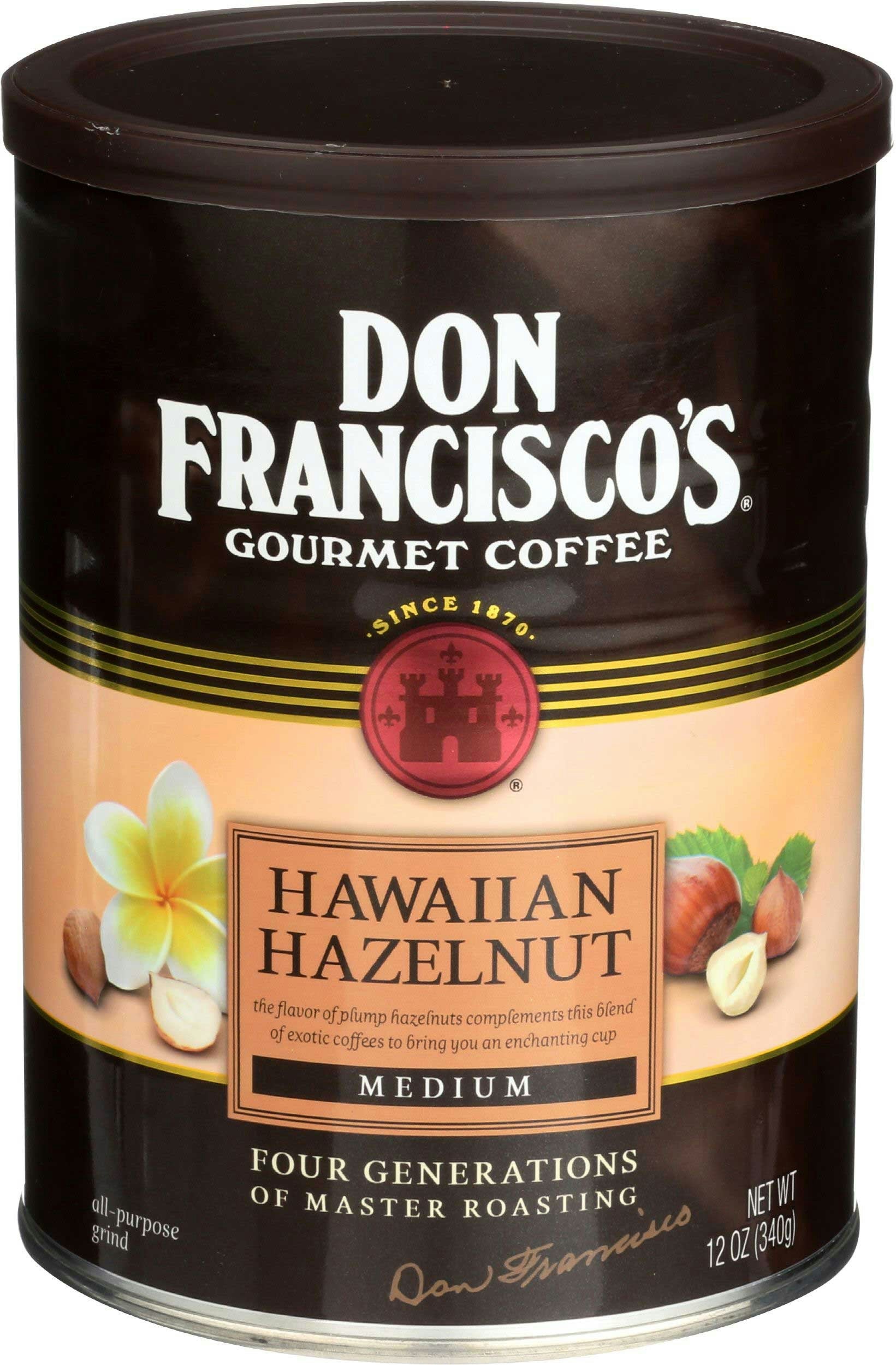 Don Francisco Hawaiian Hazelnut Medium Roast Coffee 12 Oz Pack of 6