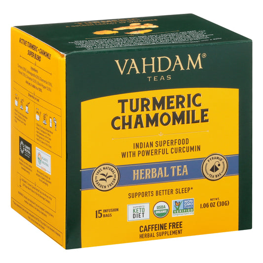 Vahdam Teas Tea Herbal Chamomile Bag 1.06 Oz Pack of 6