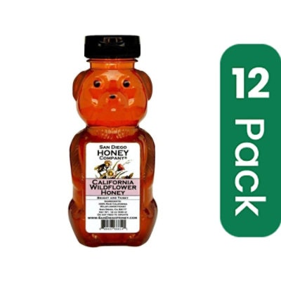 San Diego California Raw Wildflower Honey - 12 Ounce (Pack of 12)