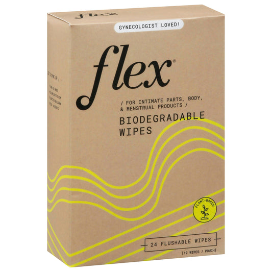 Flex Wipes Biodegradable 24 Ea (Pack of 3)