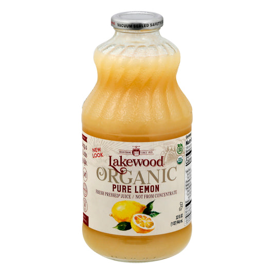 Lakewood Juice Pur Lemon Organic 32 oz (Pack of 6)