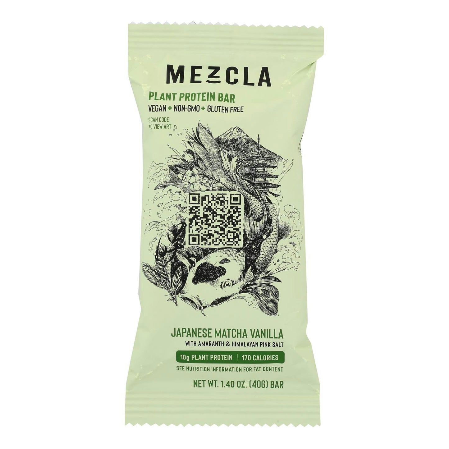 Mezcla - Japanese Matcha Vanilla Protein Bar 1.4 oz (Pack of 15)