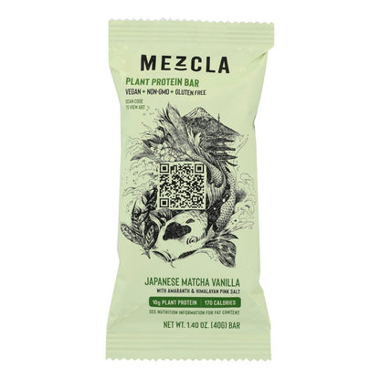Mezcla - Japanese Matcha Vanilla Protein Bar 1.4 oz (Pack of 15)