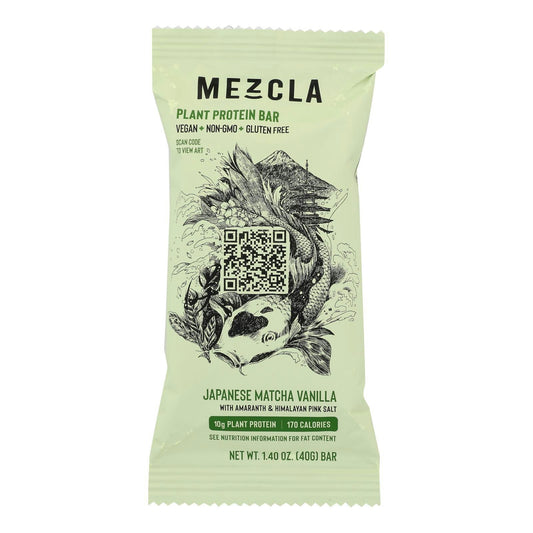 Mezcla - Japanese Matcha Vanilla Protein Bar 1.4 oz (Pack of 15)