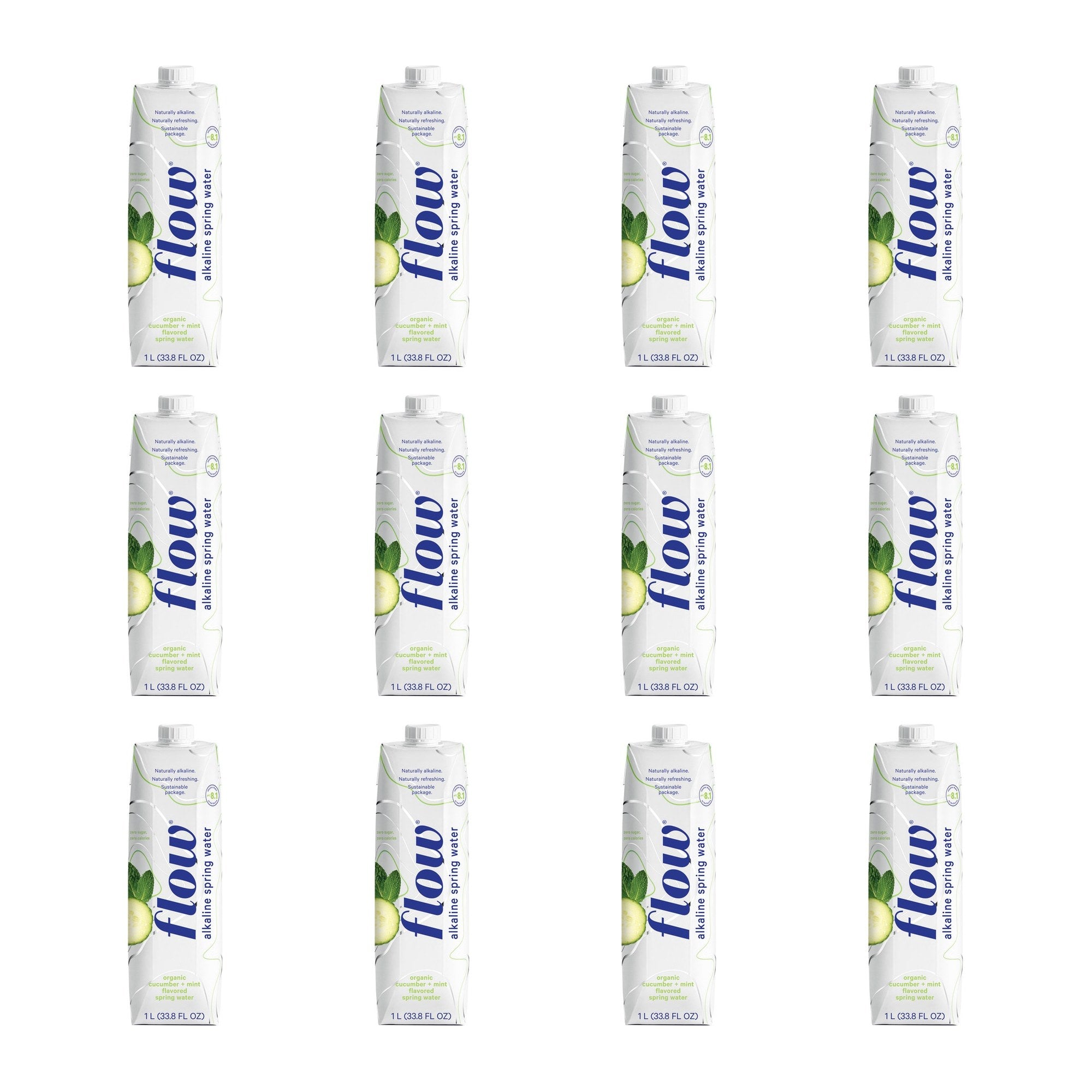 Flow Water Alkaline Spring Water Organic Cucumber & Mint