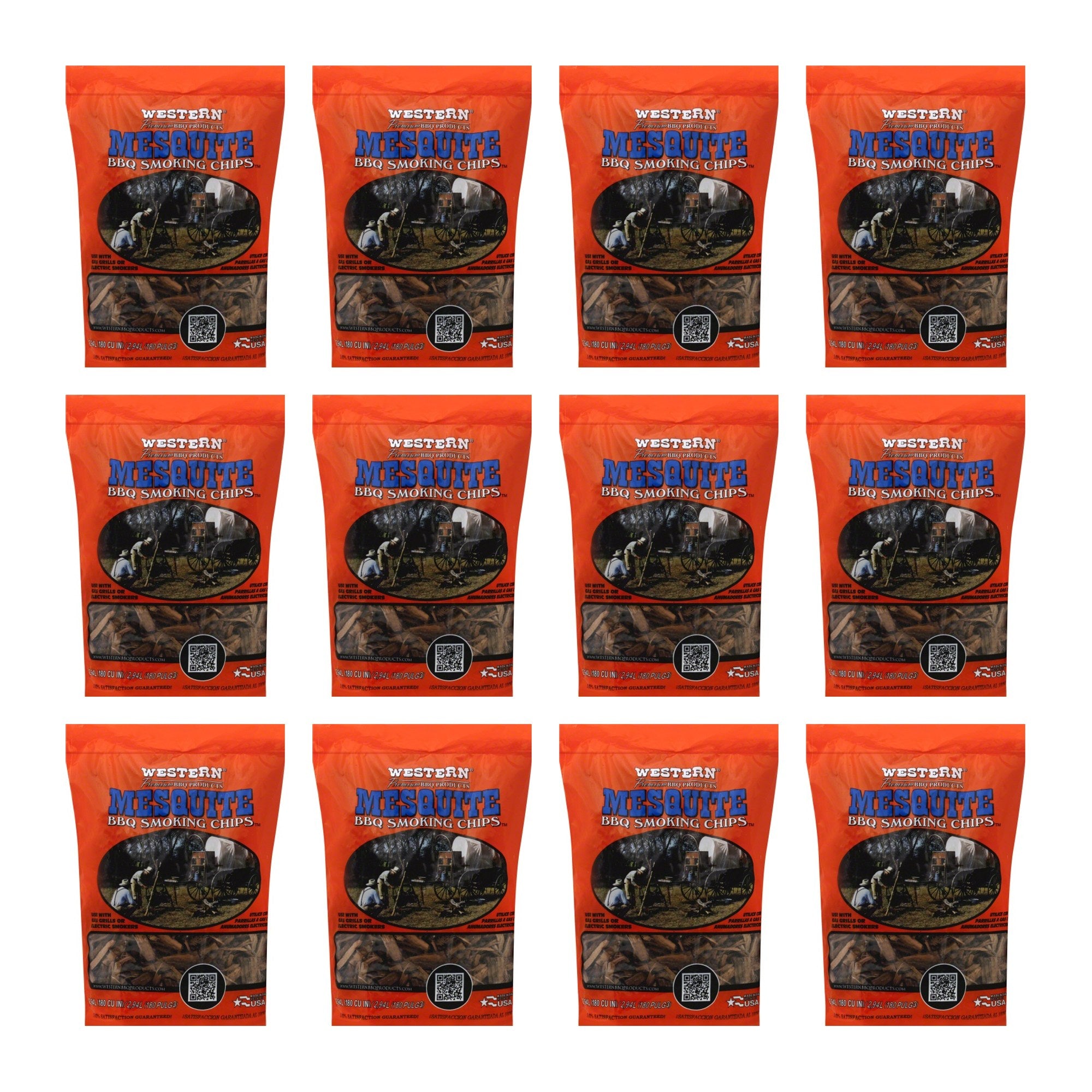 WESTERN (Pack of 12) Western Wood Chip Smoking Mesquite 2.25 Lb