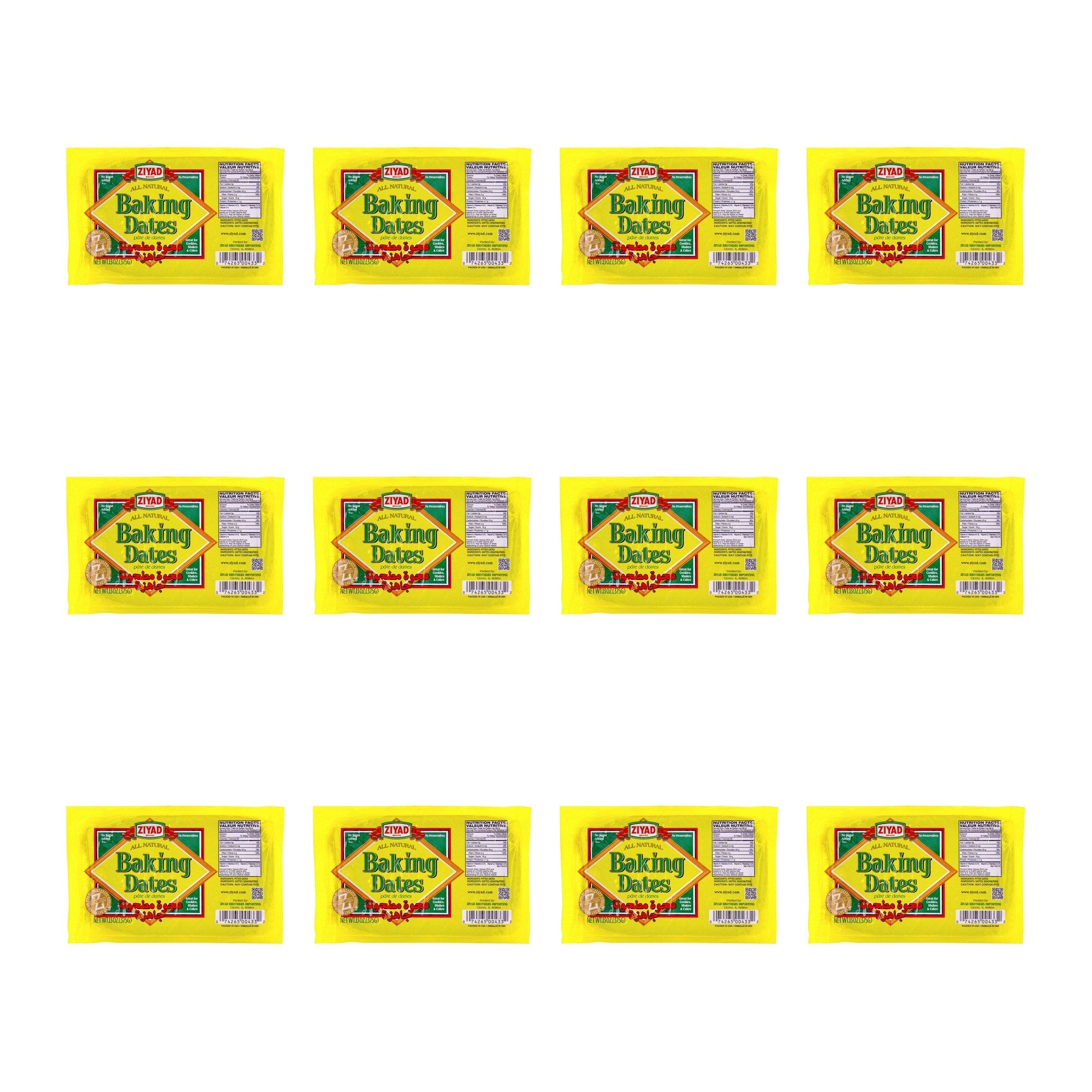 ZIYAD (Pack of 12) Ziyad Filling Baking Dates 13 Oz