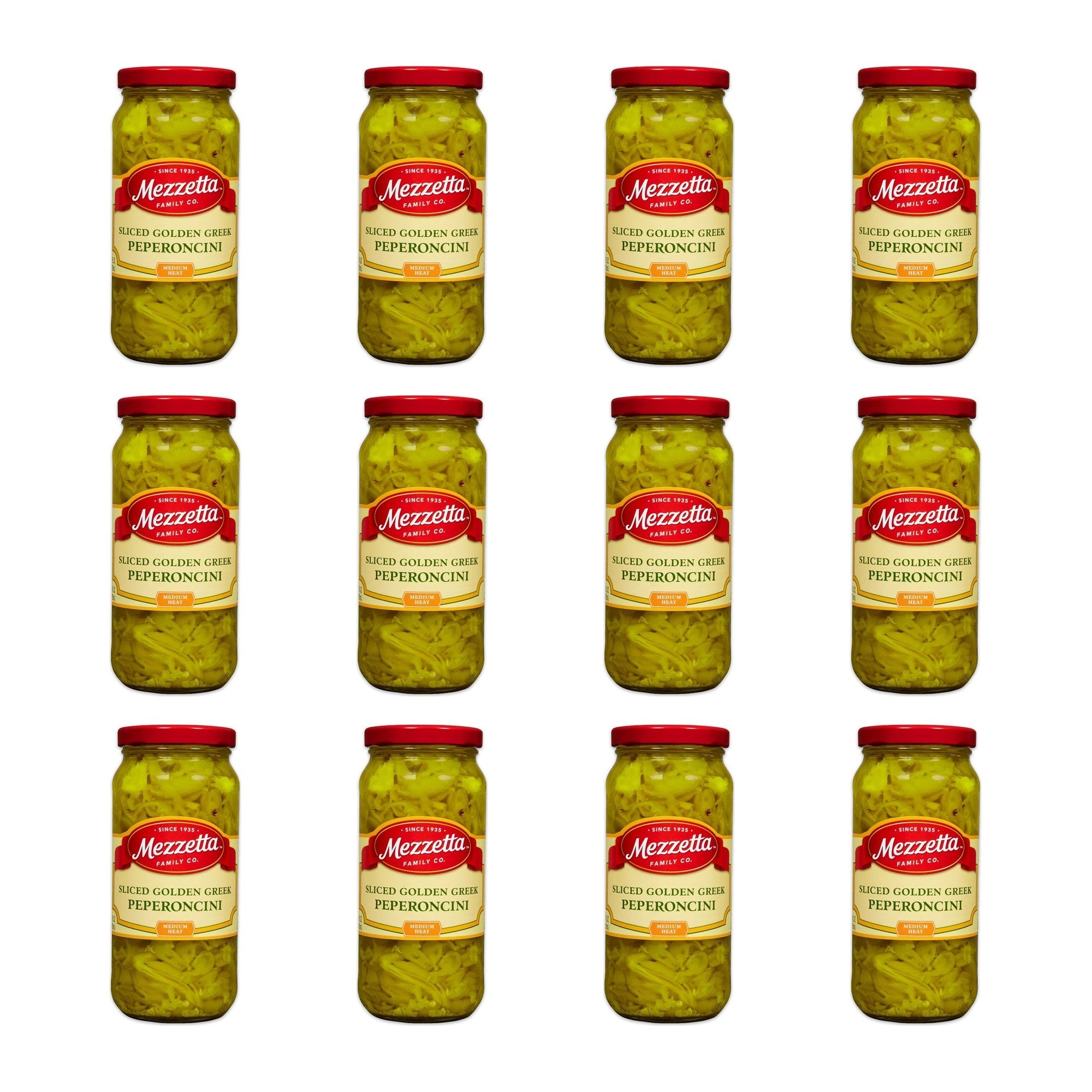 MEZZETTA (Pack of 12) Mezzetta Sliced Golden Greek Pepperoncini Medium Heat 16 Oz