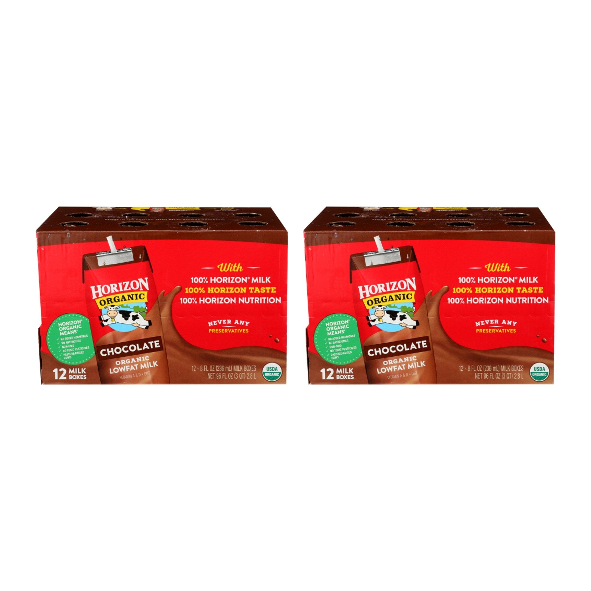 HORIZON (Pack of 2) Horizon Milk Reduced Fat 12 Chocolate 8 Fl Oz