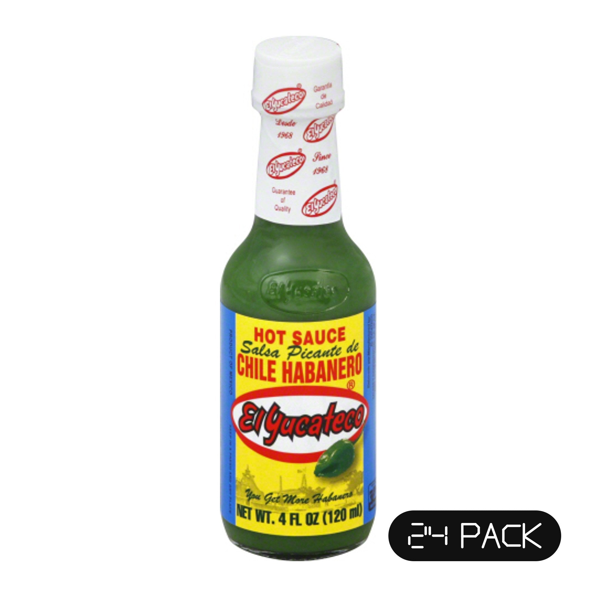 EL YUCATECO (Pack of 24) El Yucateco Habanero Green Hot Sauce 4 Fl Oz