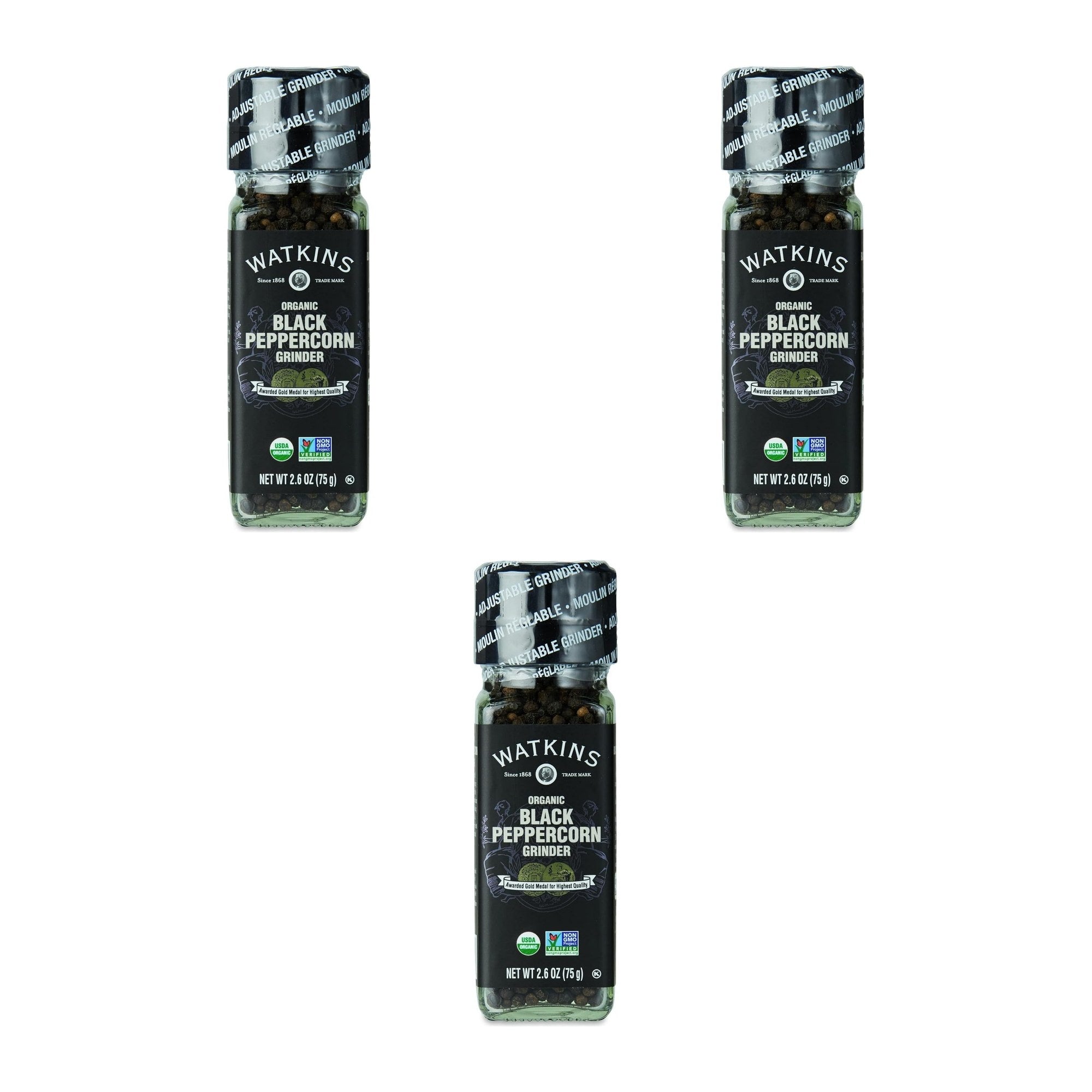 Watkins Organic Black Peppercorn Grinder