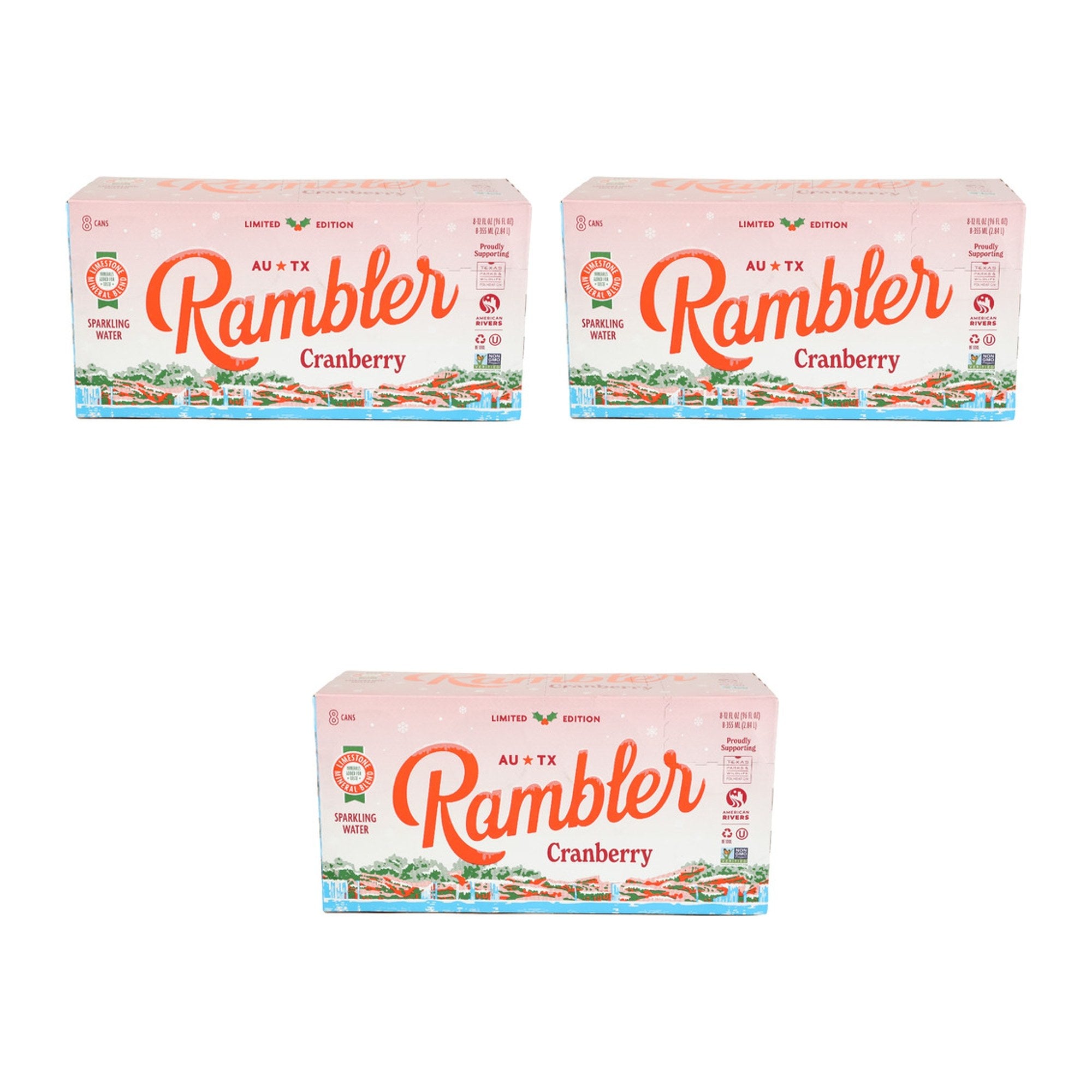 Rambler Water Sparkling Cranberry 8 Pack