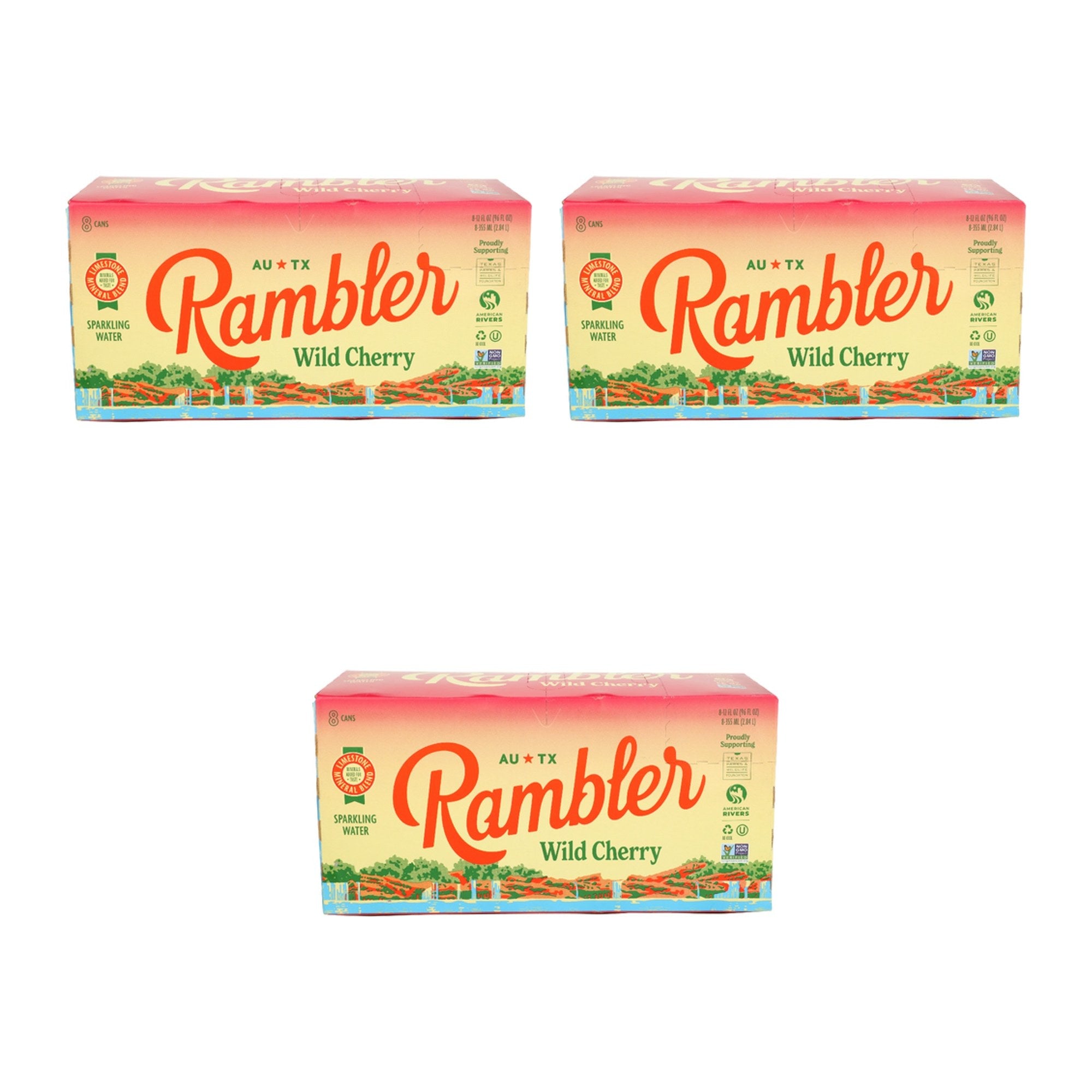 Rambler Water Wild Cherry 8 Pack