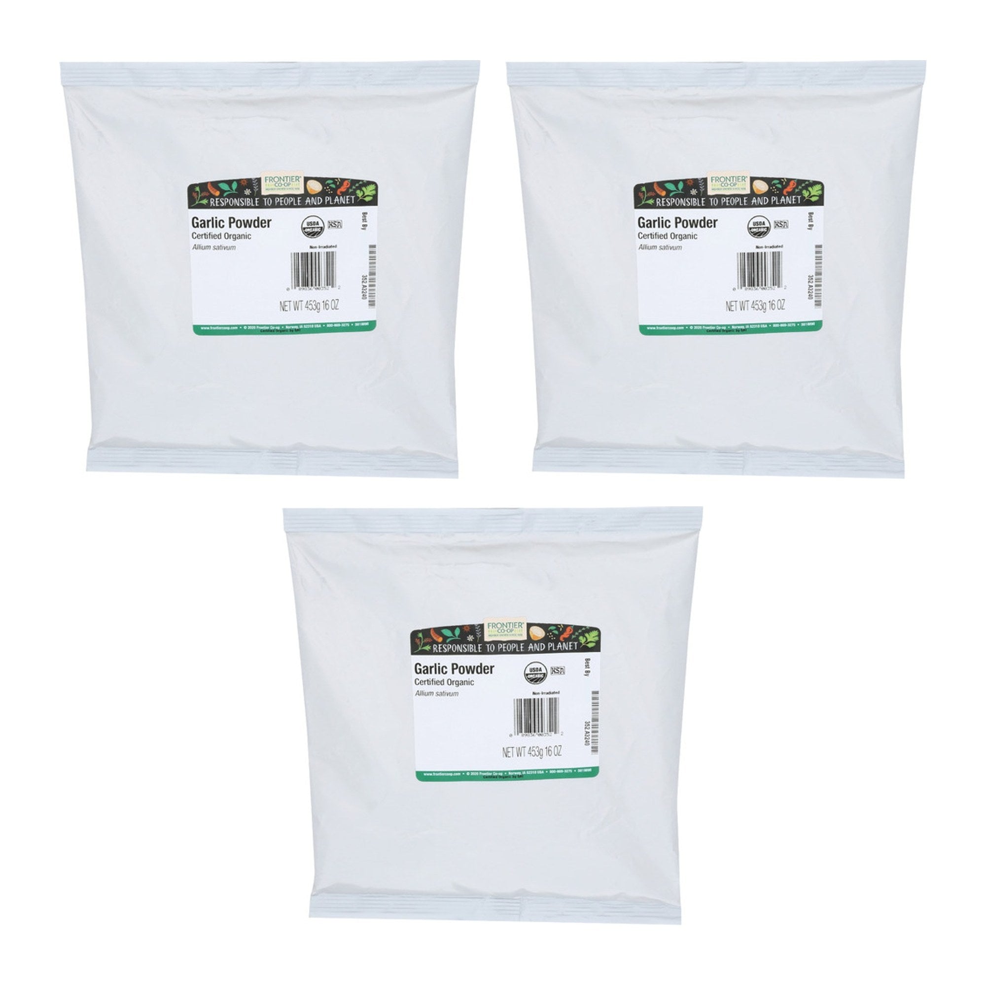 FRONTIER BULK (Pack of 3) Frontier Bulk Organic Garlic Powder 16 Oz