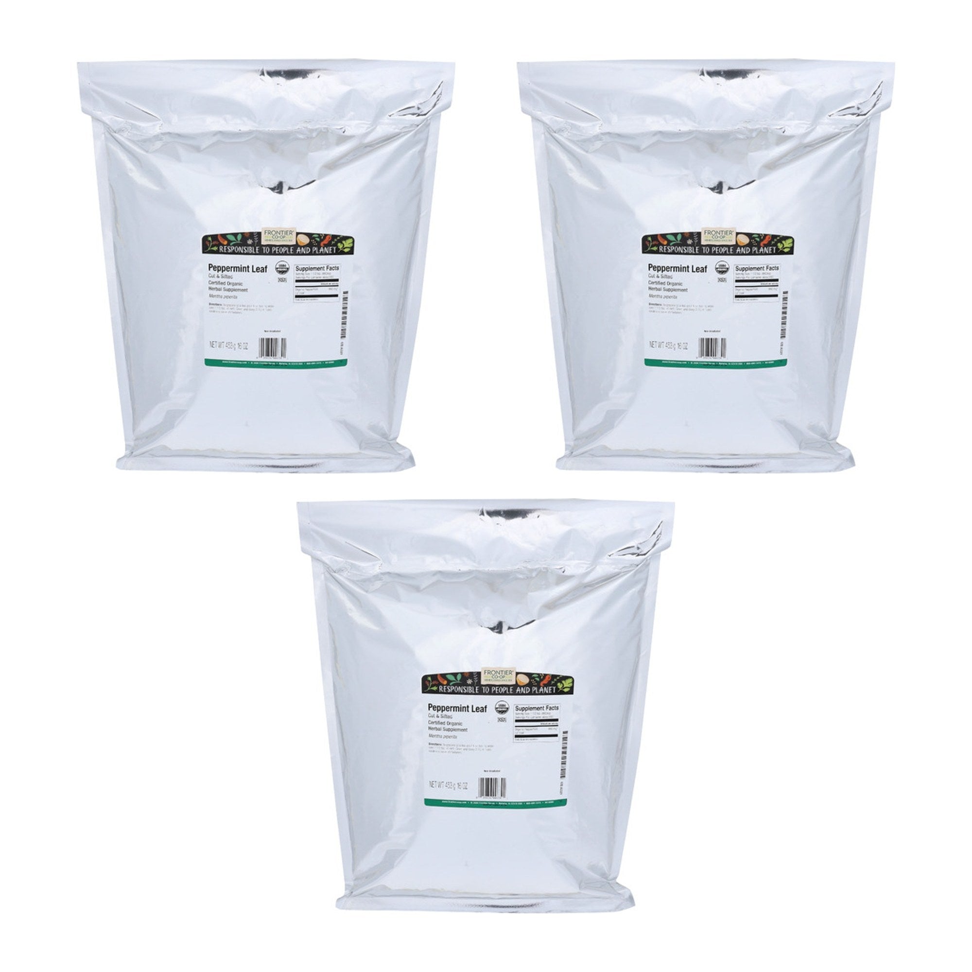 FRONTIER BULK (Pack of 3) Frontier Bulk Organic Peppermint Leaf 16 Oz
