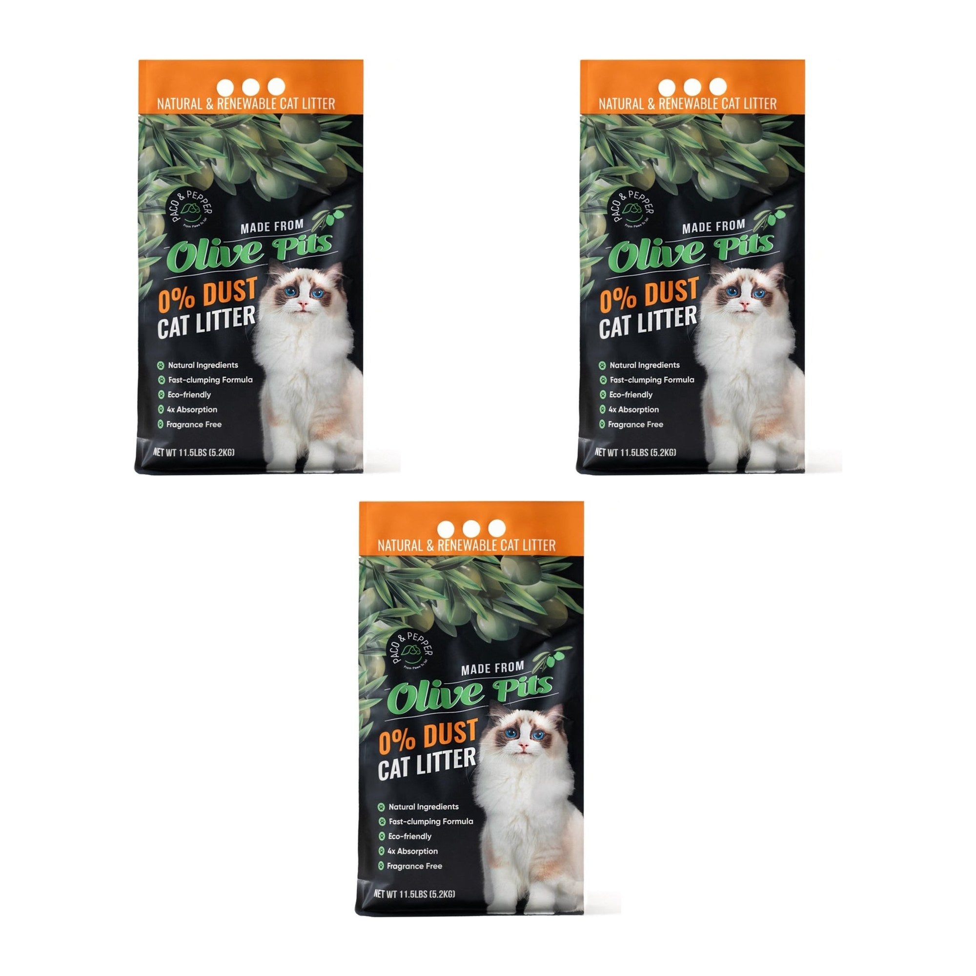 Paco And Pepper Cat Litter Made From Olive Pits