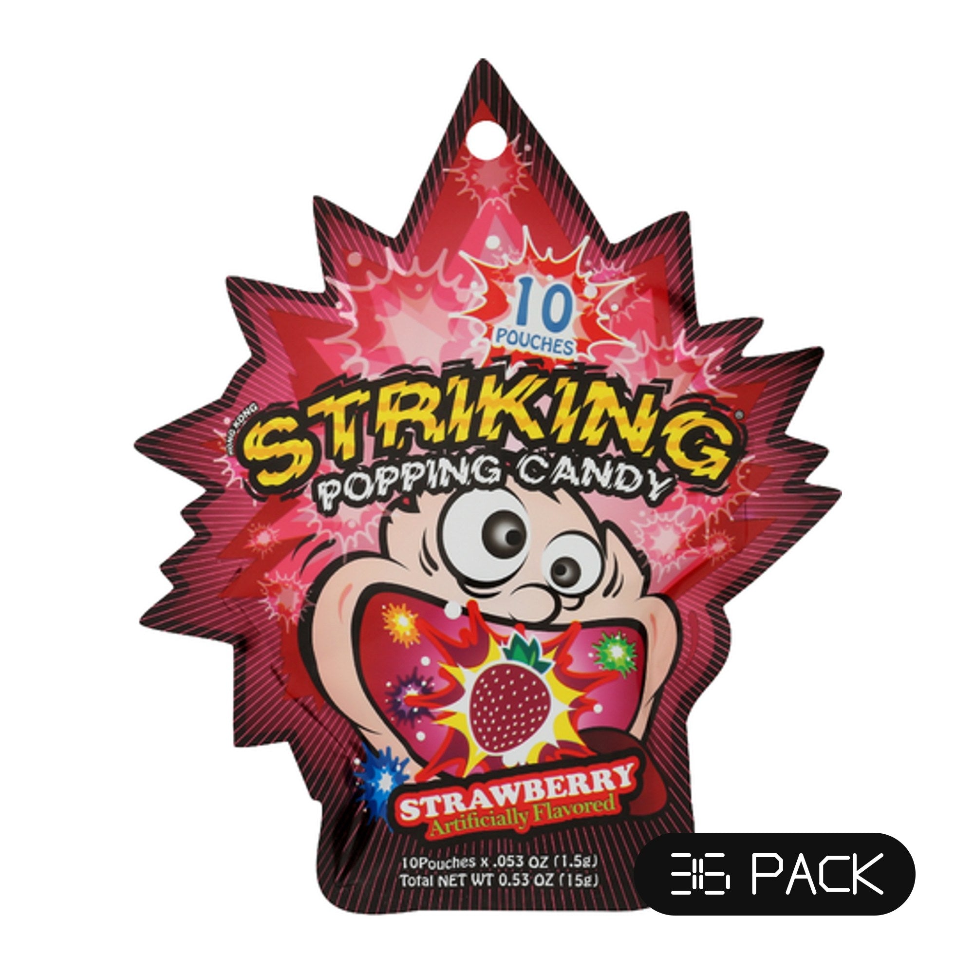 STRIKING (Pack of 36) Striking Candy Popping Strawberry Chocolate Candy 0.53 Oz