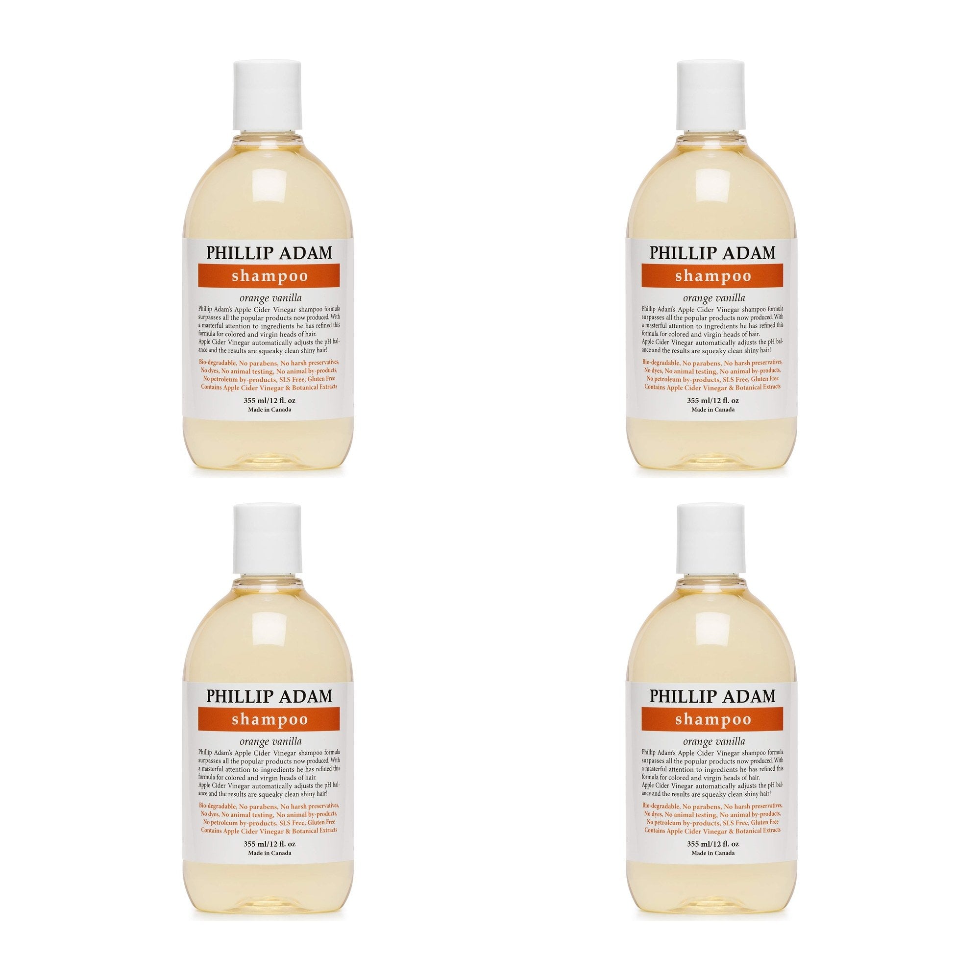PHILLIP ADAM (Pack of 4) Phillip Adam Orange Vanilla Shampoo 12 Oz
