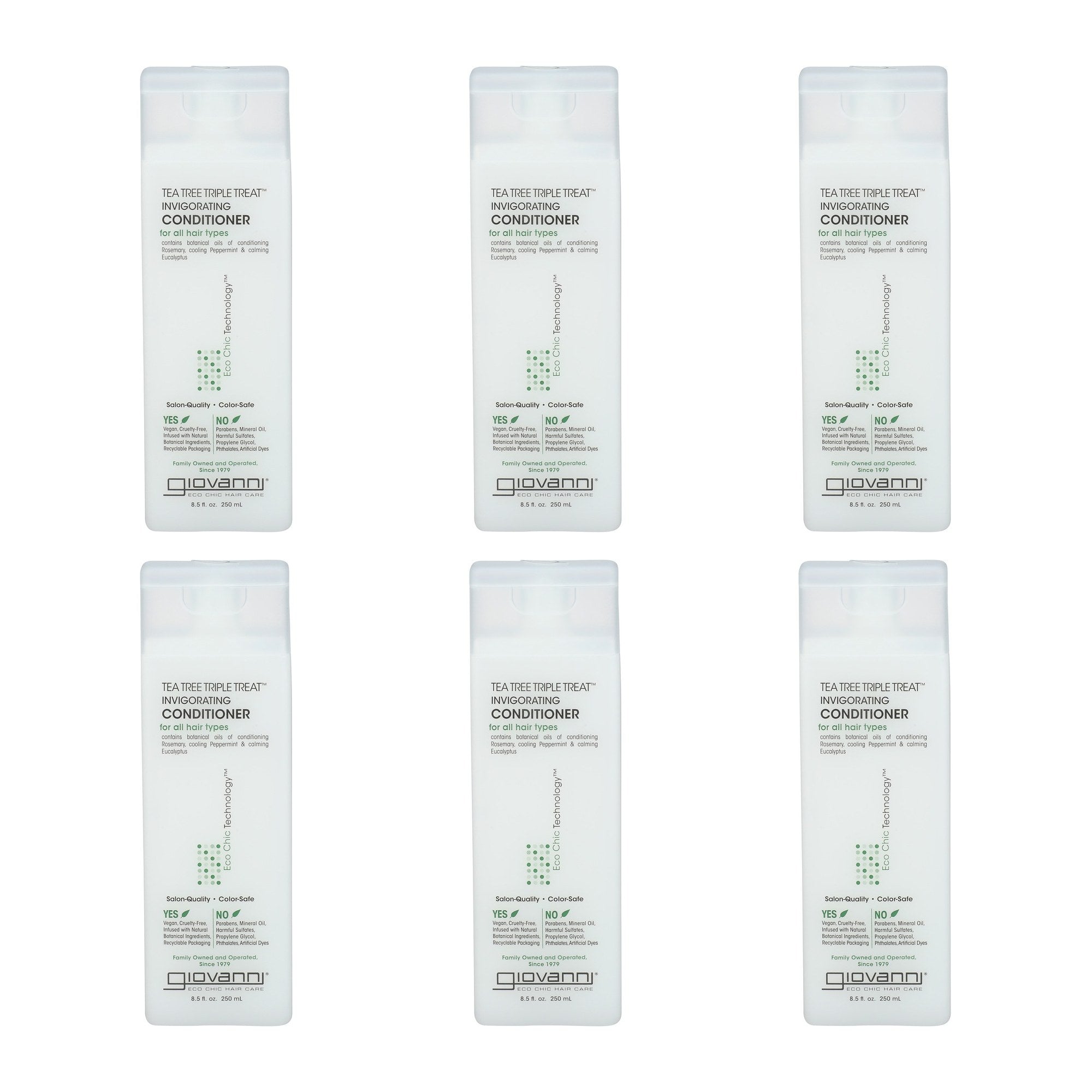 GIOVANNI COSMET (Pack of 6) Giovanni Cosmetics Conditioner Eucalyptus Tea Tree 8.5 Fl Oz