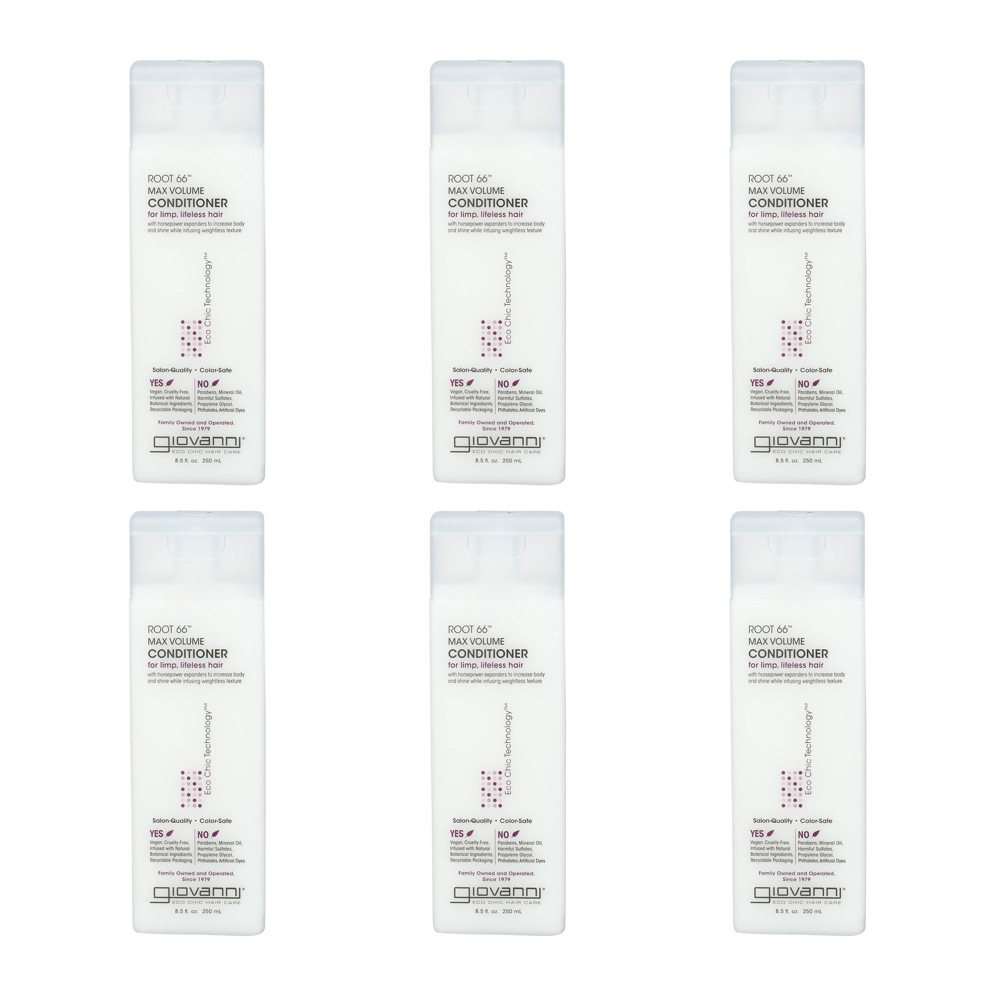 GIOVANNI COSMET (Pack of 6) Giovanni Cosmetics EC Root 66 Conditioner 8.5 Fl Oz Max Volume